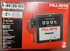 Fill-Rite 901C Mechanical Flowmeter, 4 Digit Mechanical Fuel Transfer Meter,
