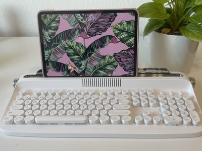 Gaming Tastatur Keyboard YUNZII ACTTO Retro Bluetooth Weiß