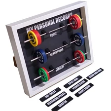 Mini Barbell Display | Powerlifting, Weightlifting & Crossfit PR Tracker