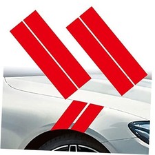 4pcs Car Wheel Fender Hash Stripe Decal Reflective Vinly Sticker Warning Red