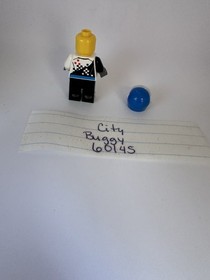 LEGO Minifigure Buggy Driver cty0712 City Race 60145 Checkered Blue Helmet