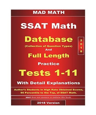 2018 SSAT Database and 11 Tests [Mad Math Test Preparation], Su, John