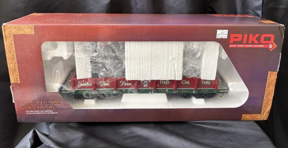 Vintage PIKO G Scale Christmas Tree Express Low-Side Gondola Car #38762 NEW - Image 2 of 4