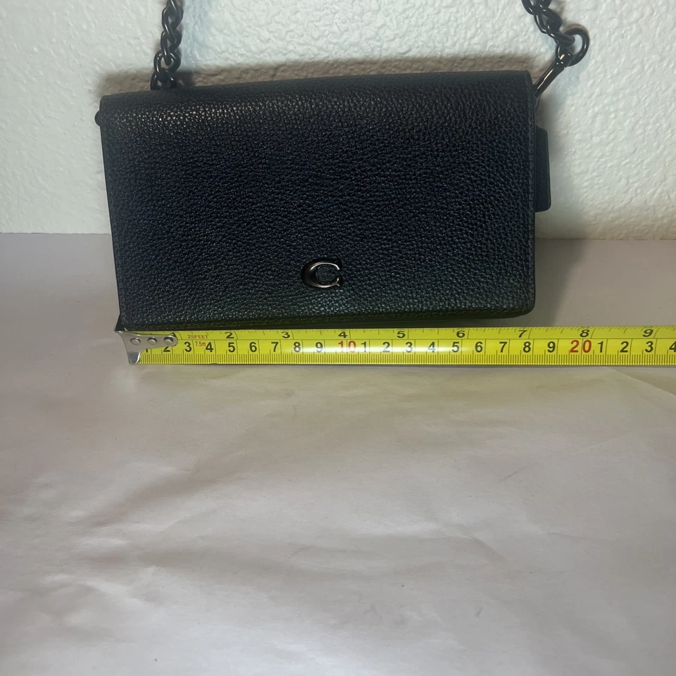 Coach Retail Polished Pebble Leather Crossbody Mini Bag Black C1802 - Image 2 of 4