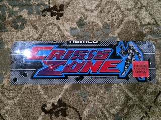 Original Crisis Zone Plexiglass Arcade Marquee