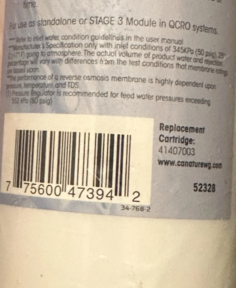 Pura 41407003 Quick Change RO Membrane 50 GPD, 36 Months - Image 4 of 4