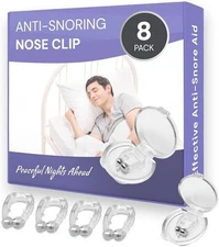 Anti Snoring Nose Clips Silicone Magnetic Breathing Aid for Better Sleep 8 Pack