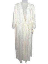 Vtg NWT JC Penney Collettes Ivory Lace Nylon Robe Maxi Size L Deadstock Bridal