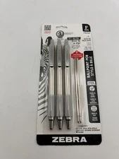 Zebra Pen F701 Retractable Ballpoint Pen 0.8mm Fine Point Stainless Steel Barrel