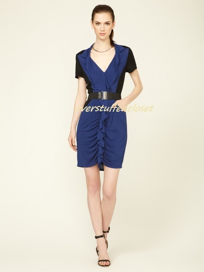 bcbg jersey knit dress NWT $188 BCBGMAXAZRIA Winifred Belted SMALL Mi-bas Matières: Chaussettes mi-bas en fil d'écosse
