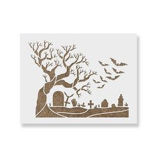Graveyard Stencil - Durable Reusable Mylar Stencils