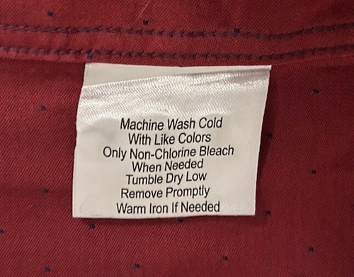 Egara Men's XXL Profilo Tessile Non-Iron Shiny red with pink Dots Dress Shirt - Picture 6 of 9