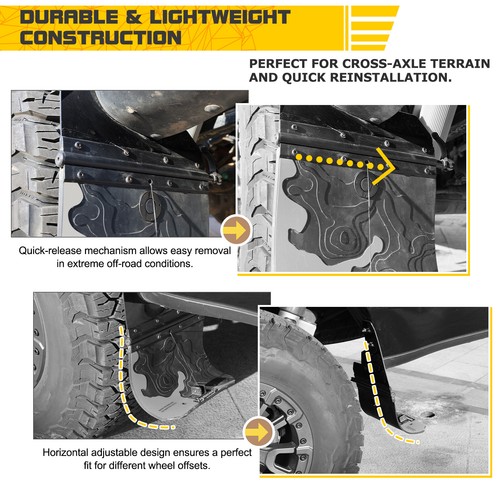 4PCS Upgraded Silver Truck Mud Flap Fit for Ford F-150 F150 2021-2025 Adjustable - Picture 5 of 24
