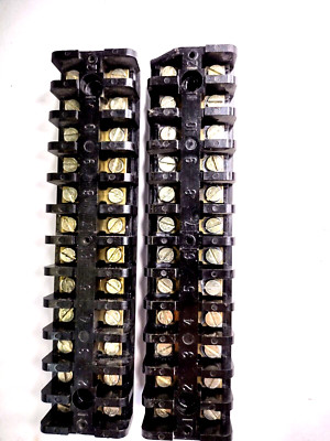 SCREW 12 TERMINAL DOUBLE ROW BLOCK STRIPS VA 5 14   LOT OF 2