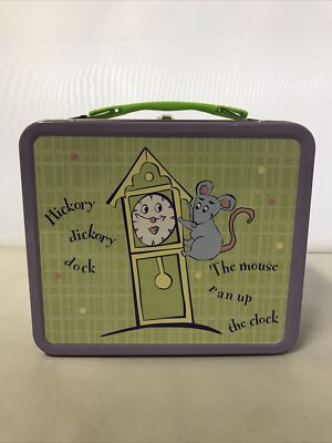 Hickory Dickory Dock The Mouse Ran Up The Clock...Metal Lunchbox with Handle