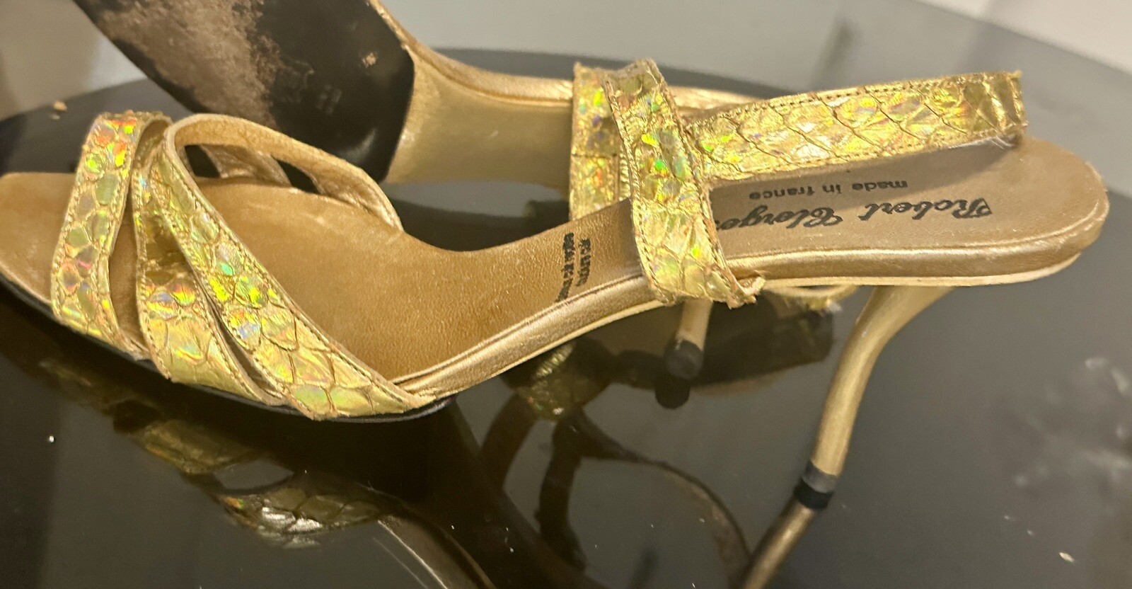 ROBERT CLERGERIE open toe strappy Python Snake Sk… - image 10