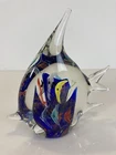 Murano Art Glass Angel Fish Multiple colors and Clear Beautiful READ