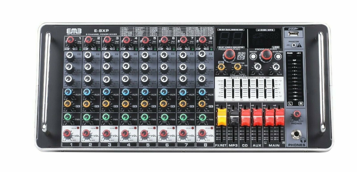 EMB TX8P 1300W 8 Channel Power Mixer Console w/ DSP Effect
