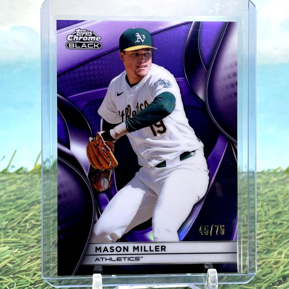 2025 Topps Chrome Black Mason Miller #18 Purple Refractor /75