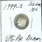 1999 S ROOSEVELT SILVER DIME ULTRA FINEST PROOF DCAM   99 CENTS SHIPPING  .