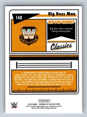2023 Panini Chronicles Classics WWE 148 Big Boss Man | eBay