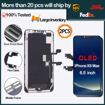 2 Pack OLED Touch Screen Digitizer For iPhone XS Max LCD Display Wholesale Lot