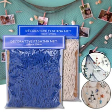 Nautical Fishing Net Seaside Wall Beach Party Sea Shells Decor Home Garden