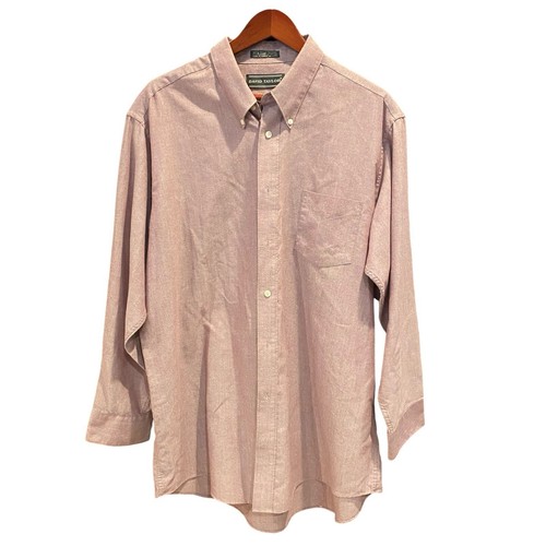 David Taylor Dress Shirt Men's 18 34/35 Long Sleeve Purple Chest Pocket