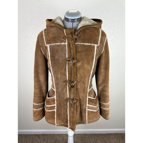 Casual Corner Jacket Women's Small Vtg 60s 70s Suede Leather Lined Hooded - Picture 18 of 18