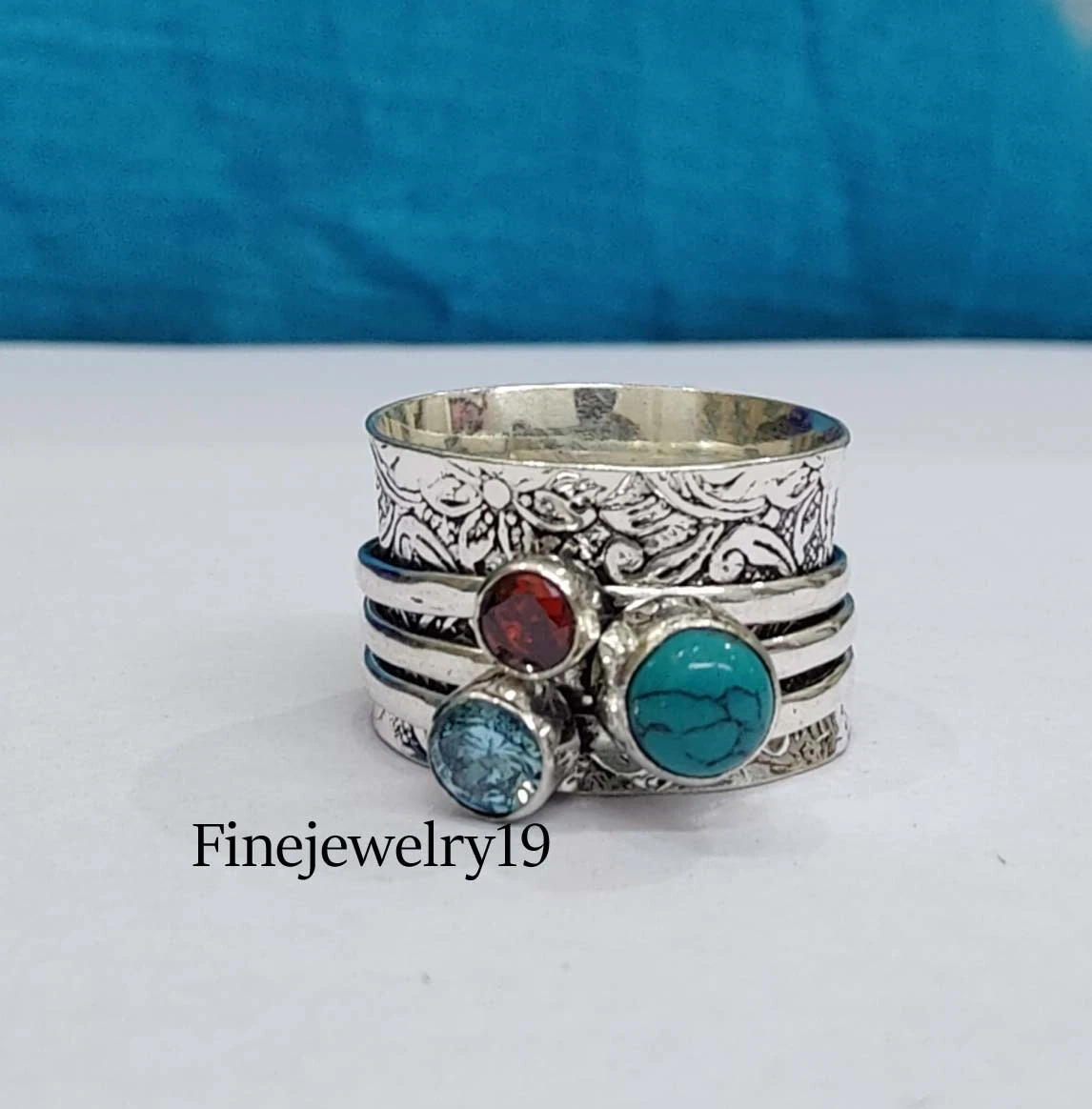 Turquoise spinner sale ring