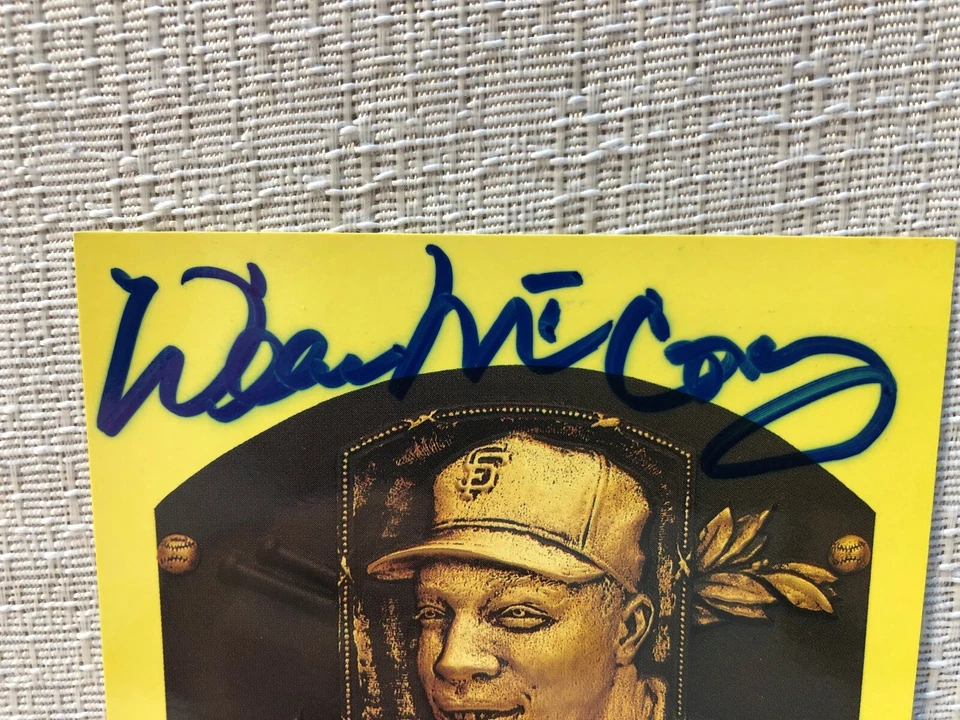 Willie McCovey Signed Autographed Gold Hall of Fame Plaque HOF Postcard Card JSA - Image 2 of 3