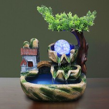 Mini Rockery Fountain Waterfall Feng Shui Desktop Water Sound Indoor Desk Decor