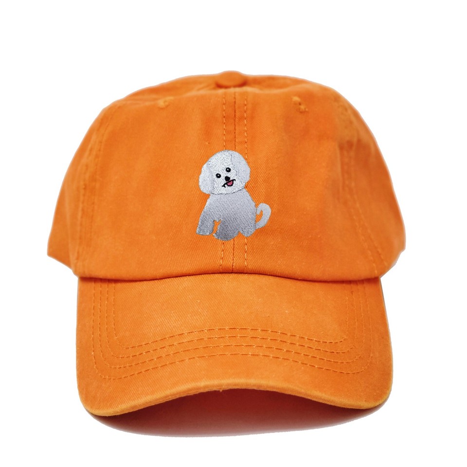 Adorable Bichon frise dog embroidered dad hat, Bichon embroidered ball
