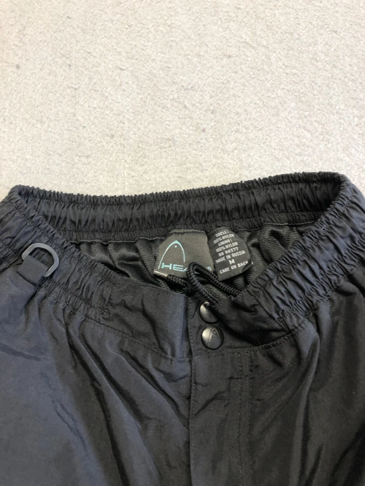 HEAD Snow Pants Kids Boy's Medium Solid Black Elastic Waist Lined Nylon Ski - Image 3 of 4