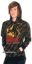 NEW BOB MARLEY Rastaman Vibration REGGAE MUSIC Zip-Up ZIG ZAG Hoodie Hoody SMALL