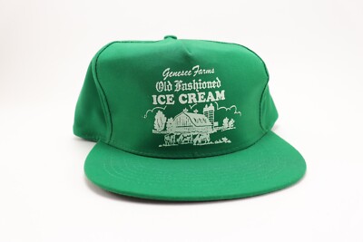 Vintage 1980s Genesee Farms Old Fashioned Ice Cream Snapback Hat, NY Trucker Cap