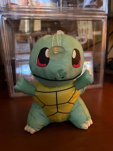 Vintage 1998 Pokemon Squirtle Bath Buddy Sponge Toy with Suction Cup Plush