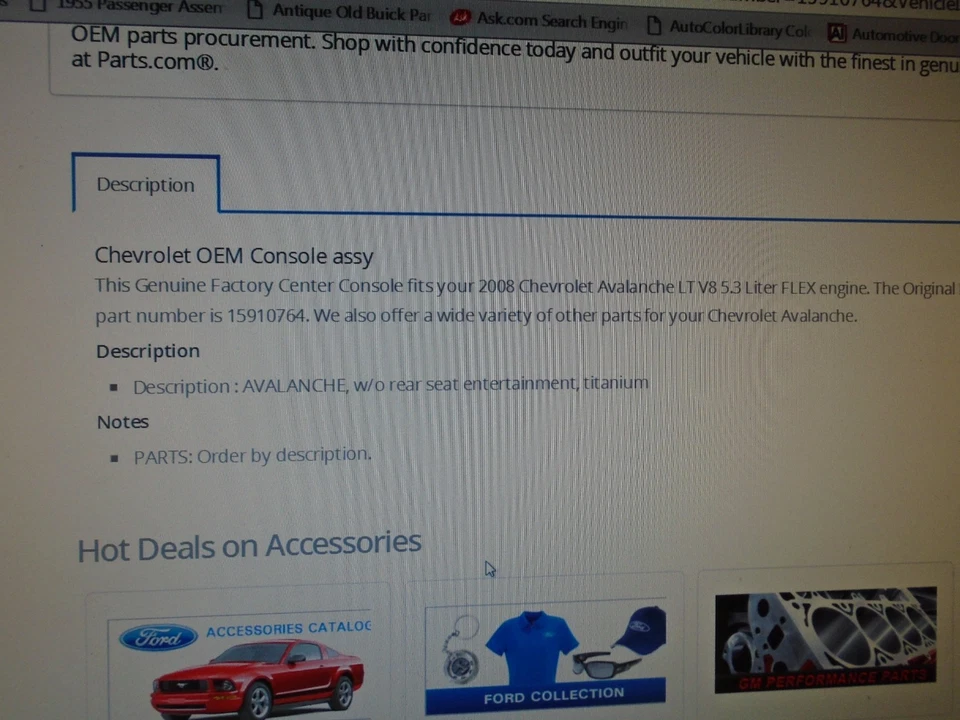 雪佛兰通用原始设备制造商 07-09 雪崩中心控制台 15919764 / 25913712 全新 — 第 3/4 张图片