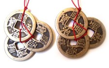2 Sets of Feng Shui Chinese I Ching Lucky Money Prosperity Coins