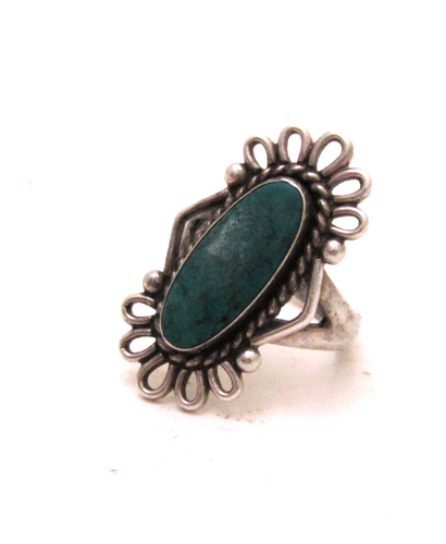 Anillo de plata de ley 925 turquesa nativa americana talla 6 - Imagen 2 de 6