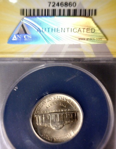 1996 ERROR ANACS MS62 Broad Struck Jefferson Nickel BU ++ NICE LUSTER Coin NR - Picture 2 of 4
