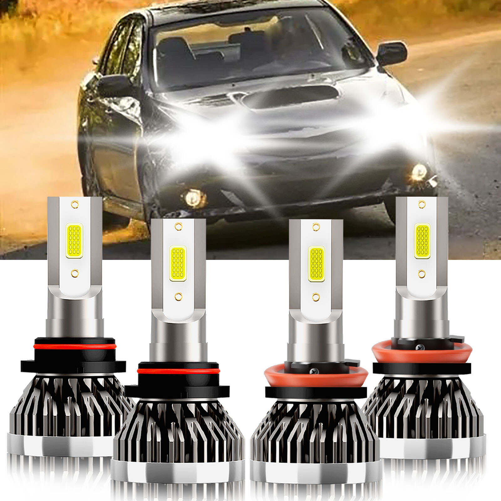 2008-2023 Subaru Impreza LED Headlight Bulb Kit 9005 H11 6000K Hi/Lo Beam