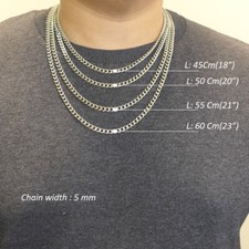 Silver Necklace Chain for Men Women Sturdy Curb Link In S.Steel Best Trendy Gift