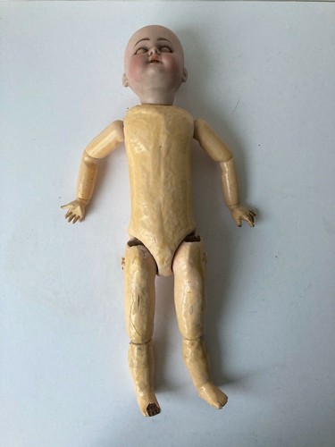 Ancienne Poupée Porcelaine Gebrüder Kühnlenz – Yeux Mobiles Bouche Ouverte