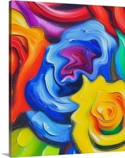 Canvas Wrap Giclee Art Abstract Roses Flower Oil Painting 16 x 20  ready To Hang