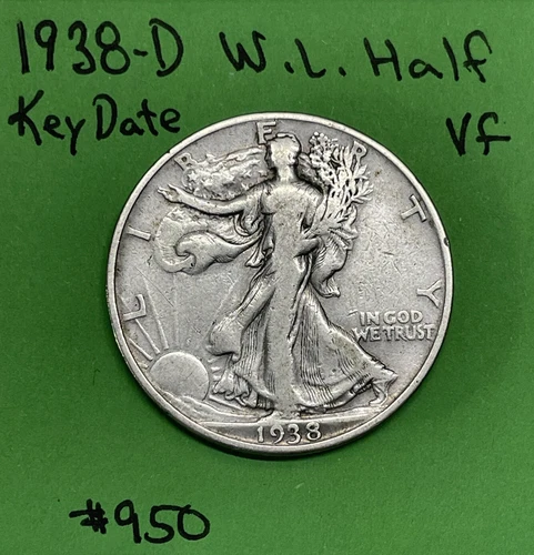1938 D Liberty Walking Half Dollar VF Very Fine Silver 50c Key Date