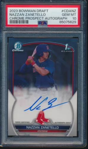 PSA 10 NAZZAN ZANETELLO AUTO 1st 2023 Bowman Chrome Draft RED SOX RC GEM MINT