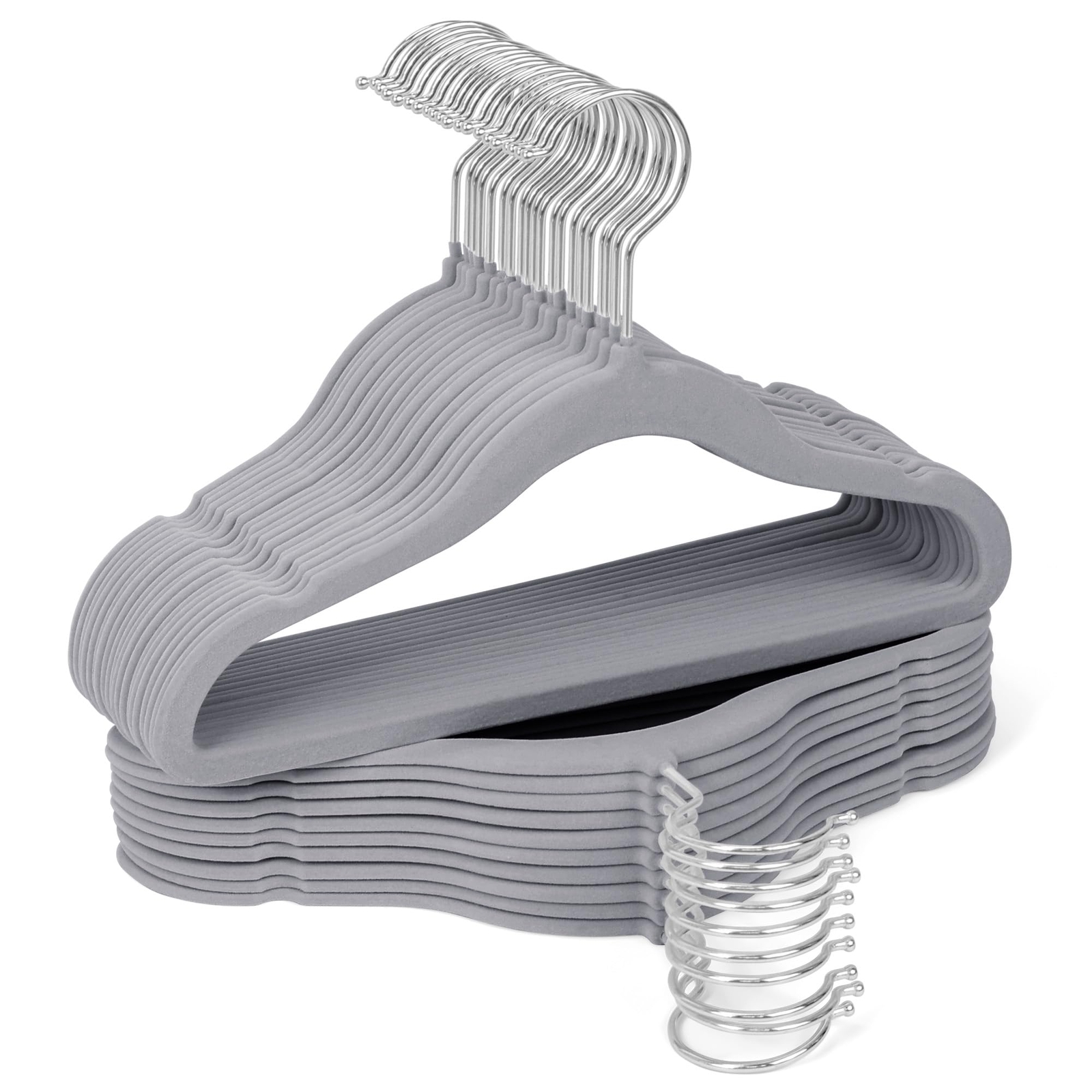 30-Pack Kids Velvet Hangers – Non-Slip Toddler Closet Hangers 11 Inch-image