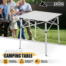 28"Foldable Aluminum Camping Tabletop Outdoor Portable Picnic Desk w/Storage Bag