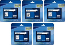 TZ-231 TZe-231 PT-D210 5PK For Brother P-Touch 12mm Label Maker Tape White 1/2"